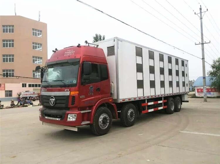 酒泉地區多功能豬仔運輸車報價 9米6廂長專業豬仔冷藏車解析